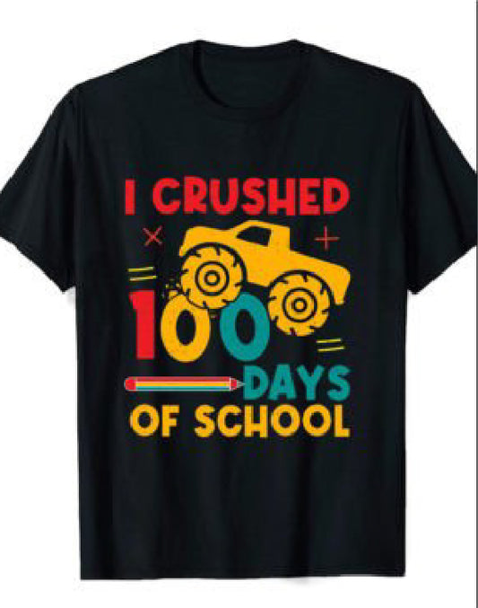 Crushed 100 days of school youth t-shirt
